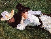 Two Girls Lying on the Grass John Singer Sargent